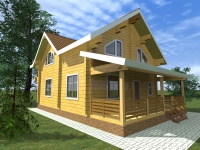 Дом из бруса 8х11 | Полутороэтажные деревянные дома и коттеджи с балконом 8х11